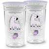 MAM Easy to Drink Cup 360°, Bicchiere antigoccia bambini 8+,Set da 2, Lilla | Tritan trasparente e resistente, Valvola in silicone, Coperchio per trasporto, Lavabile in lavastoviglie, Senza BPA/BPS