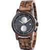 BOBO BIRD Orologio cronografo da uomo in legno, cassa in legno naturale da 44 mm, movimento al quarzo giapponese, orologio casual da donna, regalo per lui