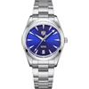 TAYSHILEY Orologio da uomo automatico NH35A in acciaio inossidabile meccanico 100 m impermeabile orologio da polso per uomo, quadrante in zaffiro, data automatica (Rt-7912 S Blu scuro)