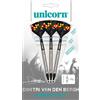 Unicorn Freccette unisex Maestro 90% tungsteno - Dimitri Van den Bergh punta morbida, nero/rosso/arancione, 18G