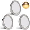 YindaLux Faretti LED da Incasso 230V 3W 3000K IP44 LED Spots 55-58MM 3PCS Nichel