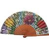 Tusitala Barcelona Ventaglio Spagnolo Flores - Legno e cotone - 23 cm - Custodia in yute natural - Accessorio Moda - Fatto a Mano in Spagna - Eventi e Regali - Collezione Patchwork - Tusitala Barcelona