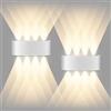 CHEVVY 2 lampade da parete LED da 8W,colore bianco, 3000K,Modern Up and Down,IP65