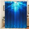 Xiaoterna Tenda da doccia oceano Vacanze estive in spiaggia piscina mare Tenda da doccia Tenda da doccia con scenari oceanici blu profondo Tessuto impermeabile lavabile in lavatrice 120x200cm
