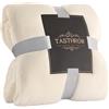 TASTHROW Coperta Vellutata in Pile (Bianco crema, 130x180cm) | Morbida Coperta Plaid Divano Coperta Per Letto in Microfibra per Divano, Letto, Viaggi