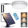 Aigostar Luce Solare Led Esterno con Telecomando 50W 500LM Lampade da Esterno solari IP65 Impermeabile plafoniera solare per interni/esterni, regolabile 3000K/4000K/6500K, Lunghezza cavo 3M