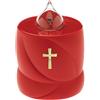 Holyart Lumini votivi: Candela elettrica Lumada rossa croce luce intermittente
