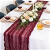 NZNSML Runner da Tavola in Stile Boho Garza 90 x 300 cm Bordeaux Acceso