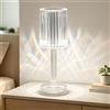 XVZ Lampada da Tavolo di Cristallo, Lampada da Comodino Ricaricabile Senza Fili, Luce Notturna LED Touch Dimmerabile per Soggiorno, Cucina, Camera da Letto, Bar, Hotel