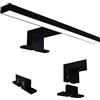 Anidea Lampada da Specchio LED Luce Bagno 30 cm 5W 230V 4000K / 6000K IP44 Mobili Cornice Armadio Trucco Applique Senza Sfarfallio Non Dimmerabile Bianco Naturale Neutro / Freddo (NERA 4000K - Luce Naturale)