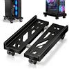 Ruioomeep Supporto per PC con ruote, supporto per PC Tower, supporto per CPU mobile, supporto per PC Tower, supporto per CPU regolabile, con 4 ruote girevoli, ruote bloccabili, per giocatori, casa (nero)