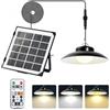 Jinlaili Lampada Solare Esterna con Telecomando - Lampada a Sospensione Solare Dimmerabile IP66 Impermeabile - 5M Cavo - per Giardino/Gazebo