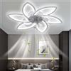 OMGPFR Moderno Muto Ventilatore da soffitto con Luce, LED Dimmerabile Lampada da soffitto con Telecomando Illuminazione per Soggiorno Camera da Letto, Regolabile 6 velocità, Bianco 78CM