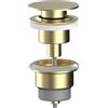 Aquagrif AQG - Valvola Clic-Clac universale per lavabo, tappo piatto, compatibile con piano e senza traboccante, design elegante e ad alta durata (oro spazzolato)