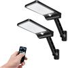 COLBOR Lampada Solare da Esterno SL56 LED con Sensore di Movimento (Nero) | Luce Solare 3 Modalità, IP65 Impermeabile, 2200mAh, Faretto Solare Potenti con Telecomando per Giardino, Garage e Patio