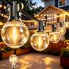 LaPitio Catena Luminosa Esterno 15M, IP45 Impermeabile e Infrangibile | Collegabile Luci Giardino con 25+1 G40 Lampadine in Plastica, Bianco Caldo 2500K per Giardino, Patio, Feste, Matrimoni