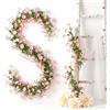 Qivra 2 fiori artificiali rosa, 2,4 m, 236 fiori, resistenti ai raggi UV, fiori artificiali come veri, per balconi, fioriere da balcone, per interni ed esterni