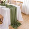 CHUQING Runner da Tavolo Chiffon Decorativa Runner Tavola Verde Oliva