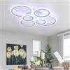 LuFun Plafoniera LED 70W, 6 Anelli Dimmerabile con Telecomando, 3000-6000K | Lampadario LED moderno 4200 lm, luce regolabile 10-100%, memoria, per soggiorno, camera da letto, sala da pranzo e cucina