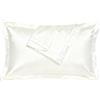LEVMEK 2 pezzi Federe in seta 50x70 CM per cuscino letto, federa in seta per capelli e pelle, morbide e setose al tatto, premium anti-attrito e anti-pieghe, chiusura a busta, traspiranti 4 stagioni