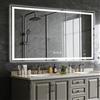 Ratsamee 80x120cm Specchio Bagno con Luce, 3 Colori Dimmerabili, Antiappannamento, Memoria, Touch Control, Montaggio a Parete - Specchio Trucco con Illuminazione