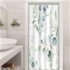 Uiiooazy Tenda Doccia Antimuffa 90x180cm Eucalipto Foglie Blu Fiori Bianco