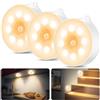 daphomeu Luce notturna con sensore di movimento, 3 lampadine a batteria AAA, per auto, on/off, armadio, rilevatore di movimento interno per scale, camera da letto, cucina, cameretta dei bambini