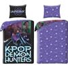 Halantex Set Letto K-POP Demon Hunters Rumi Mira e Zoey - Copripiumino 140x200cm con federa 70x90cm - Microfibra - Multicolore