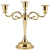 FTVOGUE 3 Porta candele a 2 colori in metallo stile europeo candelabri candelabri da sposa per la cena(Gold)