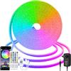CCILAND Striscia LED neon RGB da 10 m,24 V,Smart Color Changing Neon Lights APP con telecomando,silicone fai da te,alta luminosità,musica Sync ultra flessibile per camera da letto,soggiorno,