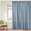 PONY DANCE Tenda Lino Soggiorno Moderne e Camera da Letto con Fettuccia | per Salotto, Tessuto 200 g/m², Semitrasparenti, per Interni, Privacy, Divisoria, 1 Pezzo L 300 x A 245 CM, Blu Foschia