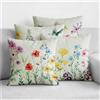 Aomig 4 PZ Lino Federa 45x45 cm di Boemia Casale Floreale Cuscini Divano