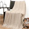 RAJRANG Coperta da fattoria lancia boho decorazioni soggiorno a strisce di cotone marrone accogliente coperte da letto con frangia morbida e lusso per divano, sedia e uso quotidiano - 50 x 60 pollici
