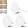 KYOTECH LED Faretti da Incasso per Mobili 230V 3CCT IP44 3.5W 300LM 3PCS Bianco
