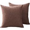 SWJ-swjssb Set di 2 Copri Cuscini Divano 50x70 Copricuscino 70x70 60x80 con Cerniera,Federe Moderne per Camera da Letto Divano Decorativo Lino Elegante Lavabile Copricuscini(Brown,65x65 cm 2pcs)