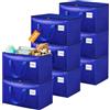 Withosent 100L Borsa Portaoggetti Grande, 8 Pezzi Impermeabile Borse di Stoccaggio Trasloco con Cerniera e Maniglia, Pieghevole Scatole Armadio Viaggio per Vestiti, Coperte, Trapunte, Blu