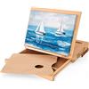 VISWIN 25 cm W X 33 cm L, Cavalletto da Tavolo con Cassetto e Tavolozza, Scatola per Schizzi da Tavolo Regolabile, Scatola per Pittura in Legno Massello di Faggio per Principianti, Studenti