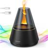 Jeebel Diffusore di Oli Essenziali - Diffusore Moderno con Effetto Fiamma a Luce di Candela LED Colorata - 300ml Mini Umidificatore a Nebbia Fredda per Camera Letto e Ufficio Aromaterapia