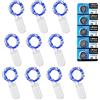 LEECOCO Catena di luci a batteria 1 m, 10 LED per illuminazione prolungata, luce blu, per Natale, feste, matrimoni