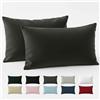 Dreamzie - Federa Cuscino 50x80 cm - 100% Cotone Rinforzato - Antracite