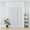 Gardinen Vorhangen Tenda Bianca 200x280 cm (LxA) Silverstone Lunga in Marquisette con Nastro Arricciato Ricami Fini e Dettagli Brillanti
