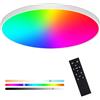 Heyseven Lampada da Soffitto LED Dimmerabile con Telecomando, 24W RGB Plafoniera LED Colore IP44 Impermeabile, Controllo Intelligente tramite App Alexa Google Home, per Camera, Cucina, Salone, Bagno