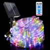 GHONLZIN Solare Luminosa Tubo, Luci a Corda Impermeabili 20 Metro 8 Modalità 200 LEDs Luci Catena Tubo Luminosi con Telecomando per Interno Esterno Giardino Casa Festa Matrimonio Natale Decorazione