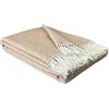 STTS International Coperta in 100% lana vergine, in diversi colori, 140 x 200 cm, copriletto, plaid Nord, 140 x 200 cm (C, bianco-beige)