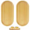 Bessy shop 2 Pezzi Vassoietti in Bambù,Piccolo Vassoio per Portata,Vassoio Portasapone Ovale in Legno per Bagno,Organizer per Gioielli,Cosmetici, Caffè Decorazione Multifunzionale (17,5 x 8,8 cm)