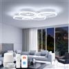 YOLEDY Plafoniera LED Soffitto Moderna Smart WiFi, Lampadario di Design a 6 Anelli 76W, Dimmerabile con App e Telecomando, Compatibile con Alexa e Google Home per Soggiorno Camera da Letto, Bianco
