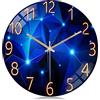 Lafocuse 30cm Orologio da Parete Vetro Stelle Design Creativo, Silenzioso Moderno Orologio Blu, Orologio da Muro senza Ticchettio per Soggiorno Cucina Camera da Letto