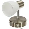 Brilliant Lampada BRILLIANT Luca fornitura spot a parete e interruttore ferro / cromo / bianco | 1x R50, E14, 18W, adatto per lampade a riflettore (non incluse) | Scala da A ++ a E | Con linea di alimentazione e interruttore del cavo