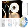 PAUTIX WiFi Striscia LED COB Bianco Caldo 2700K 5M,24V Smart Dimmerabile LED Strip Compatibile con Alexa/Google Assistant,480LED/m,CRI93,Flessibile Strisce LED Supporto Tuya APP e Telecomando RF