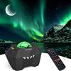Cadrim Proiettore Stelle Aurora Luna Galassia Cielo Luce Notturna LED Stellata 3 in 1, Altoparlante Bluetooth, Telecomando, Colorata Lampada Vocale Ambiente Musica